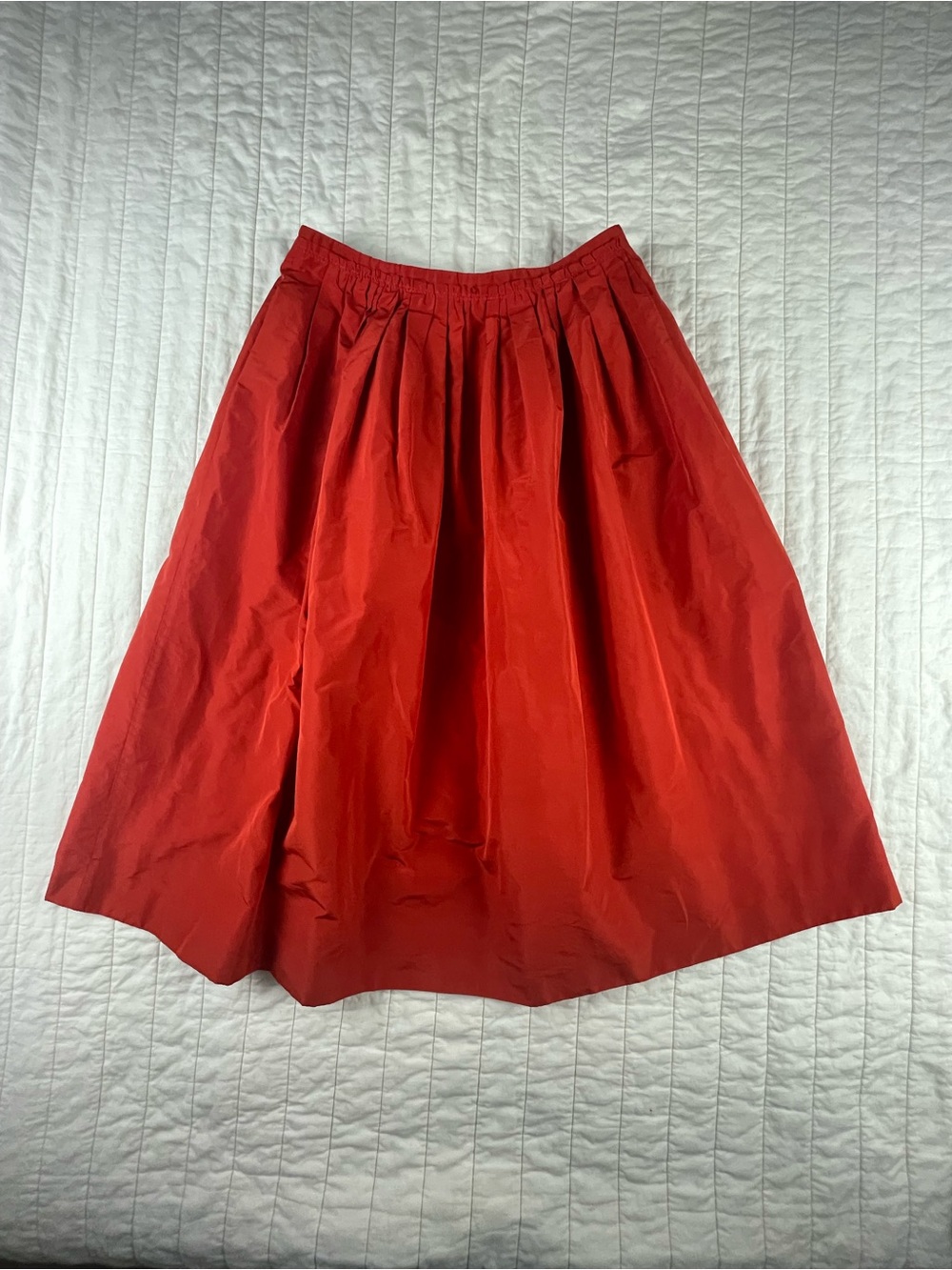 Burberry Burnt Orange Gathered Full Midi Skirt (see notes on flaws) Size 8